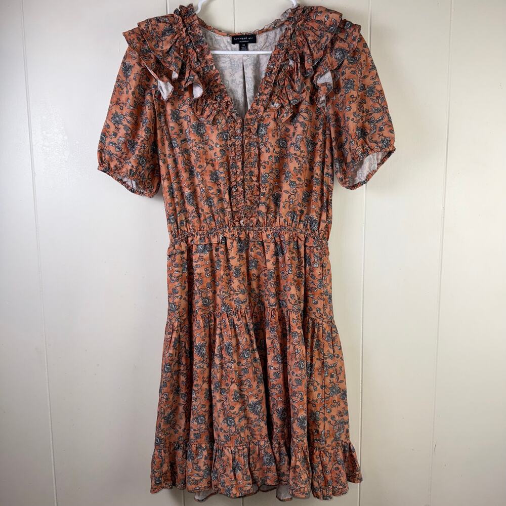 Current Air los angeles linen blend ruffle tiered dress
